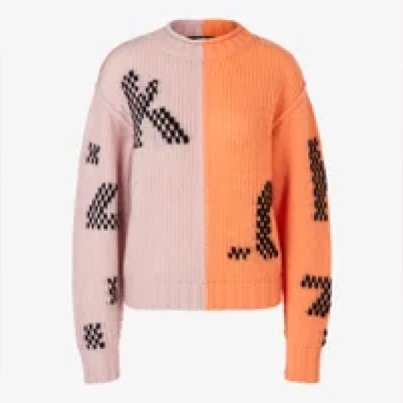 Marc Cain Orange and Gray Knit Sweater - Picture 2 of 10